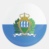 Sticker Rond Indicateur d'icône ronde de Saint-Marin (Devant)