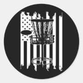 Sticker Rond Indicateur Disk Golf Usa (Devant)