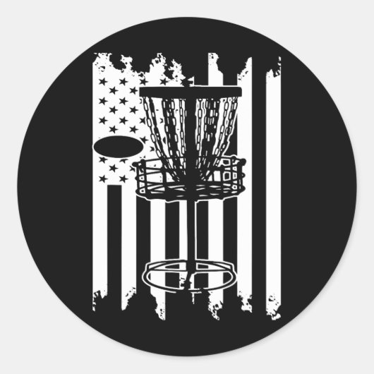 Sticker Rond Indicateur Disk Golf Usa (Devant)