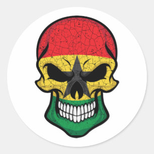Sticker Rond Indicateur du crâne souriant du Ghana