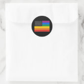 Sticker Rond Indicateur gay pride (Sac)