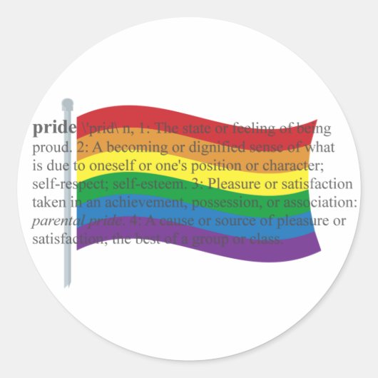 Sticker Rond Indicateur gay pride (Devant)