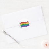 Sticker Rond Indicateur gay pride (Enveloppe)