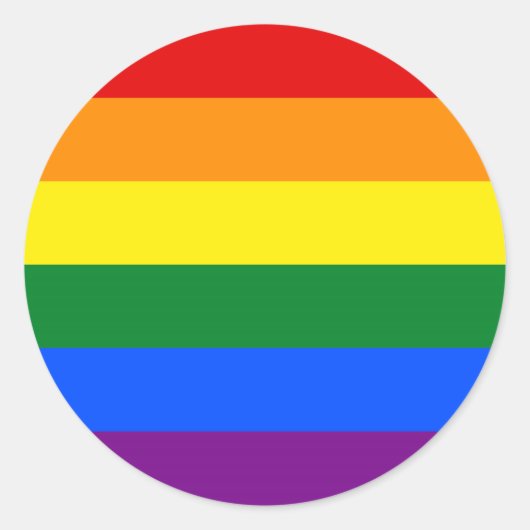 Sticker Rond Indicateur Gay pride arc-en-ciel (Devant)