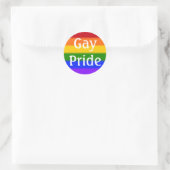 Sticker Rond Indicateur Gay pride (texte) (Sac)