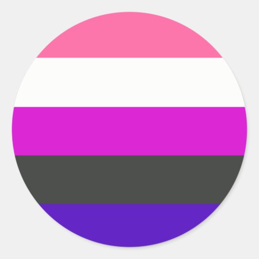 Sticker Rond Indicateur Genderfluide (Devant)