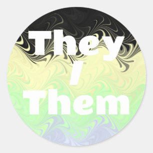 Sticker Rond Indicateur Pronoun Super Cassgender Pride personna