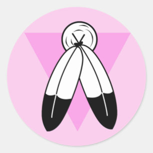 Sticker Rond Indicateur triangle rose à deux esprits