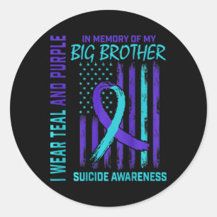 Sticker Rond Indicateur turquoise de sensibilisation au suicide