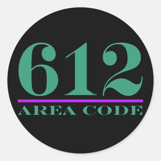 Sticker Rond Indicatif régional 612 (Devant)