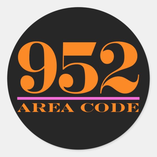 Sticker Rond Indicatif régional 952 (Devant)