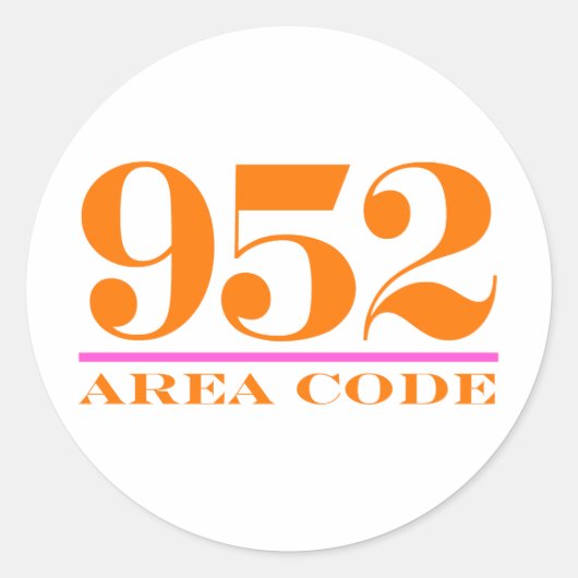 Sticker Rond Indicatif régional 952 (Devant)
