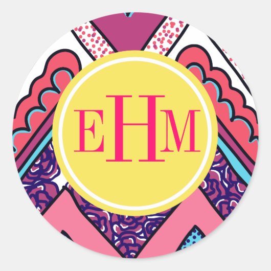 Sticker Rond Indie Chevron (Devant)