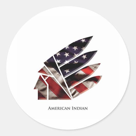 Sticker Rond indien américain (Devant)