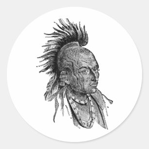 Sticker Rond Indien américain
