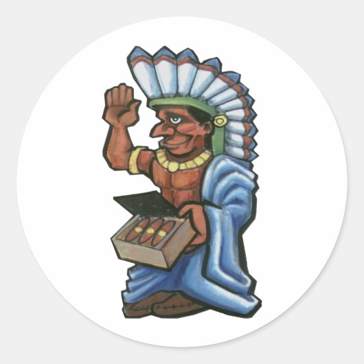 Sticker Rond Indien de cigar (Devant)