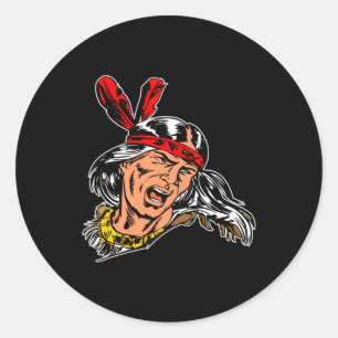 Sticker Rond Indien noir