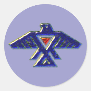 Sticker Rond Indiens native american anishinabe ojibwe ojibwa