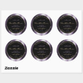 Sticker Rond Indigo Blue Sparkle Parties scintillant cadre Étiq (Feuille)