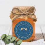 Sticker Rond Indigo & Honeycomb Golden Bee Wedding shower<br><div class="desc">Coordonnez parfaitement votre thème Partenaires à Bee indigo et nid d'abeille avec ces stickers de thème d'abeille moderne préférez. N’oubliez pas de consulter la collection Indigo & Honeycomb Partners to Bee Shower d’EmmyINK pour mieux coordonner la décoration et les stationnements personnalisés !</div>