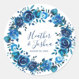 Sticker Rond Indigo Mood Floral Mariage