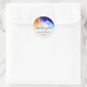 Sticker Rond Indigo Orange Abstrait Mariage Merci (Sac)