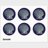 Sticker Rond Indigo Shells VIII (Feuille)
