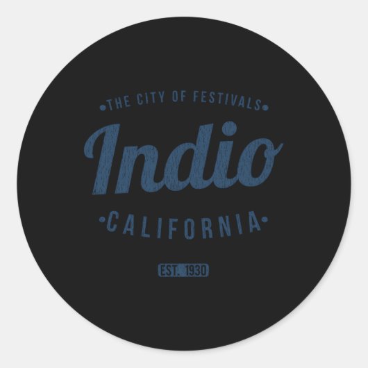 Sticker Rond Indio California Minimalist Ca Indio (Devant)