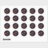 Sticker Rond Indio e Lobo (Feuille)