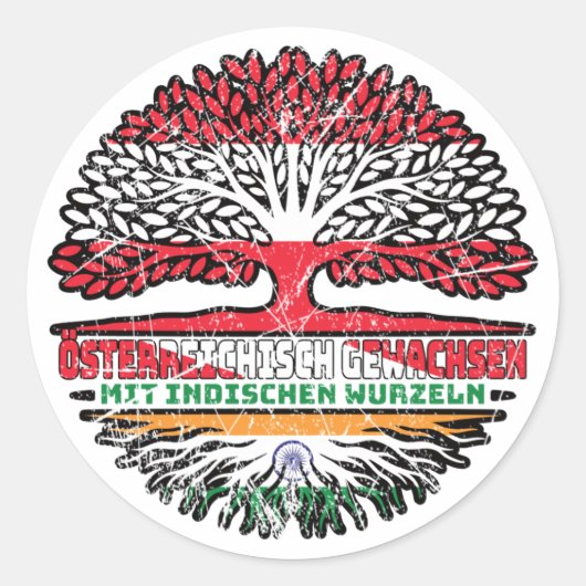 Sticker Rond Indisch indien Österreichisch Österreich Baum (Devant)