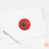Sticker Rond Indonesi Shadow Puppet Hohoho Design sur toile rou (Enveloppe)