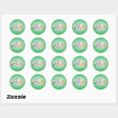 Sticker Rond Infant Tom and Jerry Playing With Toys (Feuille)