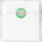 Sticker Rond Infant Tom and Jerry Playing With Toys (Sac)