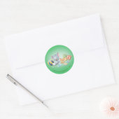 Sticker Rond Infant Tom and Jerry Playing With Toys (Enveloppe)