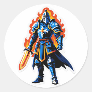 Sticker Rond Inferno Paladin – Flamebound Knight
