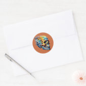 Sticker Rond Inferno Waves Skull (Enveloppe)