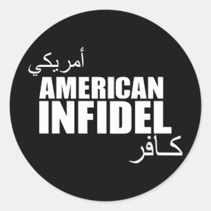 Sticker Rond Infidel américain