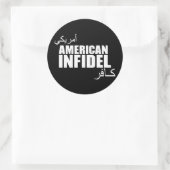 Sticker Rond Infidel américain (Sac)