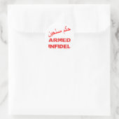 Sticker Rond Infidèle armé arabe (Sac)