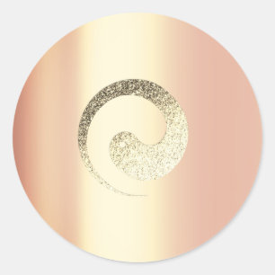 Sticker Rond Infini spirituel de pas rose d'or d'équilibre de