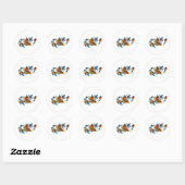 Sticker Rond Infinité de papillons monarques (Feuille)