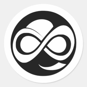 Sticker Rond Infinité simple   Élégance en noir et blanc