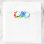 Sticker Rond Infinity avec Rainbow Jellyfish (Sac)