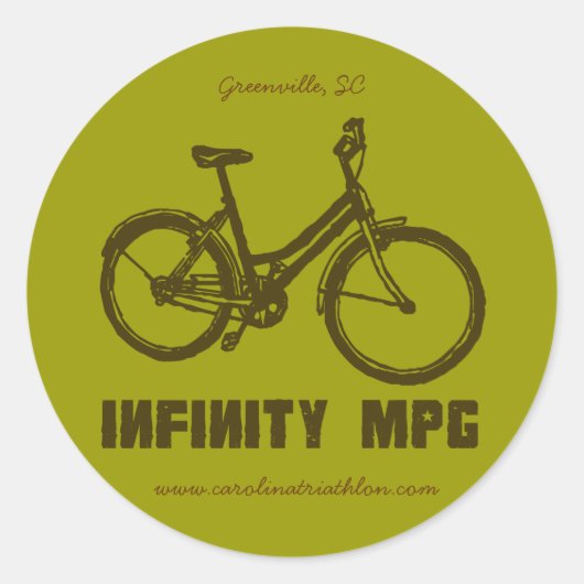 Sticker Rond INFINITY MPG brown decal, www.carolinatriathlon.co (Devant)