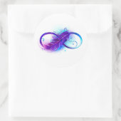 Sticker Rond Infinity with purple feather (Sac)