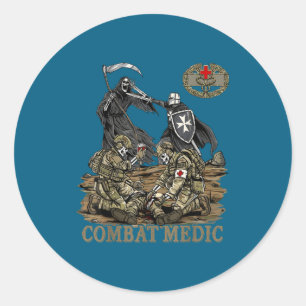 Sticker Rond Infirmier de combat 68w Vétéran Doc