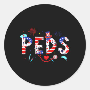 Sticker Rond Infirmier Pédiatrie Hommes 4 juillet Infirmière Pé