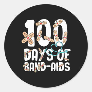 Sticker Rond Infirmière 100 Jours D'Infirmière Bynd-sida 100e J