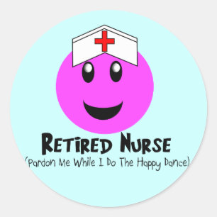 Sticker Rond Infirmière à la retraite Cadeaux "Joyeuse danse ro