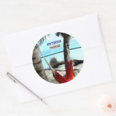 Sticker Rond Infirmière à la retraite - Hamac à la plage (Enveloppe)